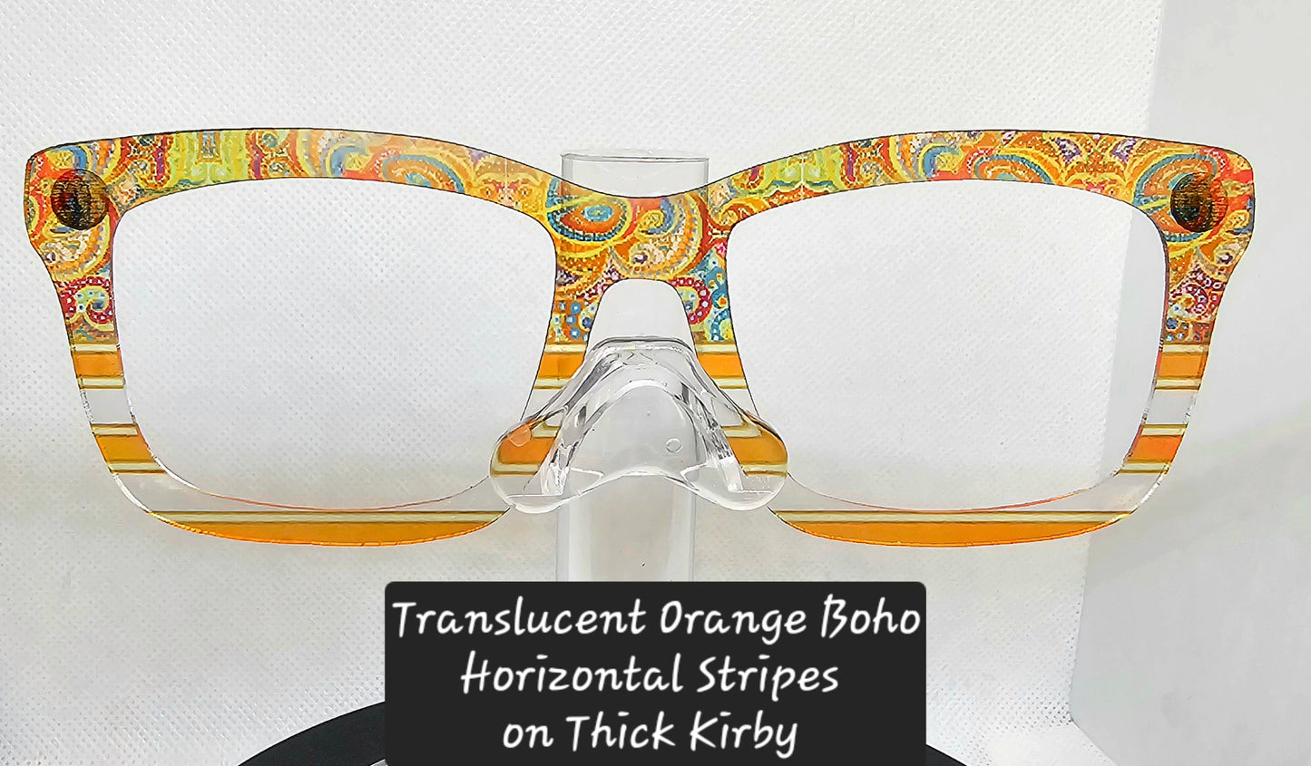 Boho Print with Orange & Gold Stripes