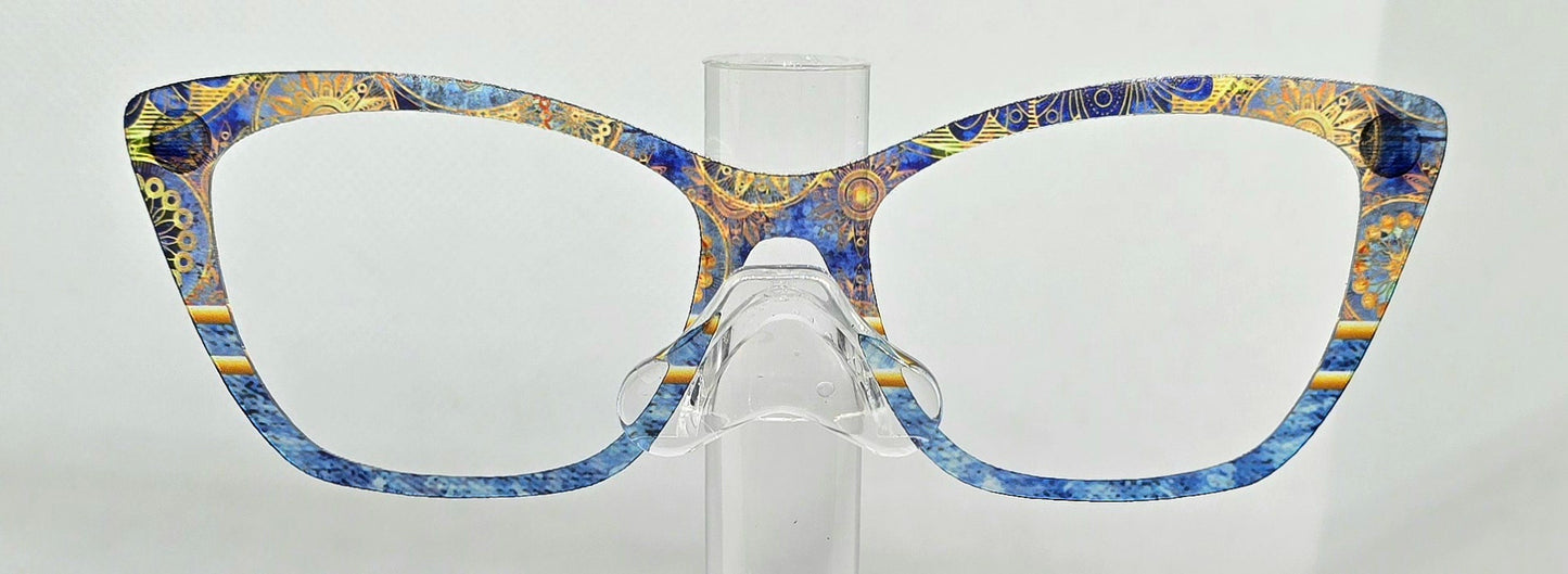 Blue & Gold Steampunk with Gold Stripe Split with Tye Dye
