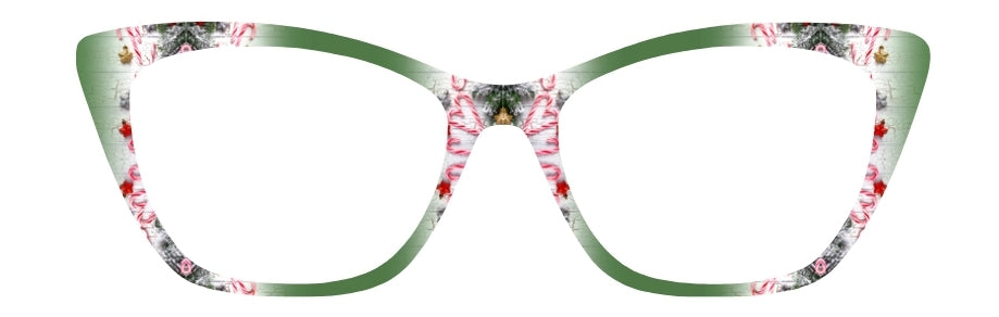 Candy Cane Christmas Double Vertical Green Split