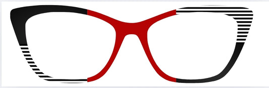 Modern Block Abstract/Red, Black & White (Clear)