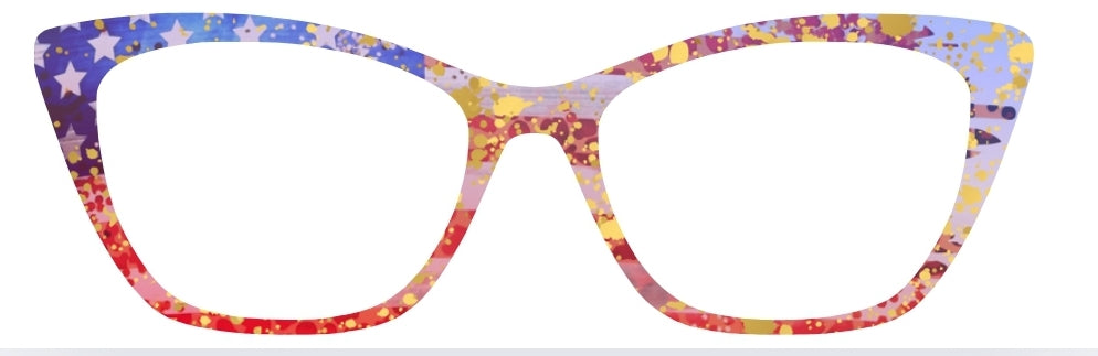 American Flag with Gold Splatter