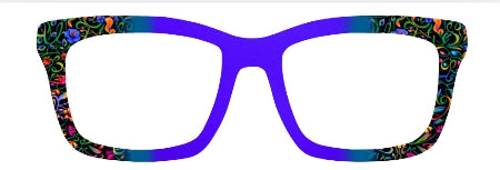 Multicolored Filagree with Purple Vertical Fade