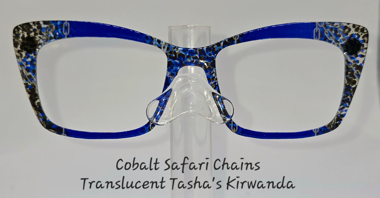 Rhonda's Cobalt Cheetah Silver Chains