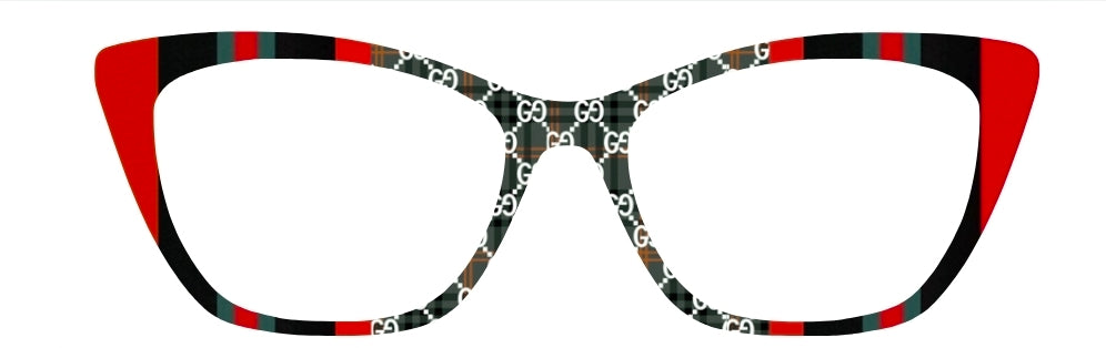 Jules "Gucci" Inspired Red & Black Stripe Vertical Split