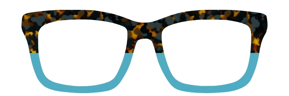 Amber Tort Split to Teal (Semi-Translucent)