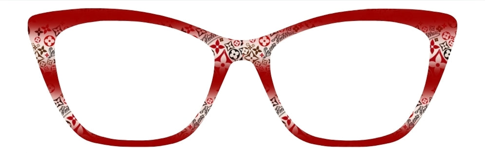 "LV Inspired" Red Triple Vertical Fade