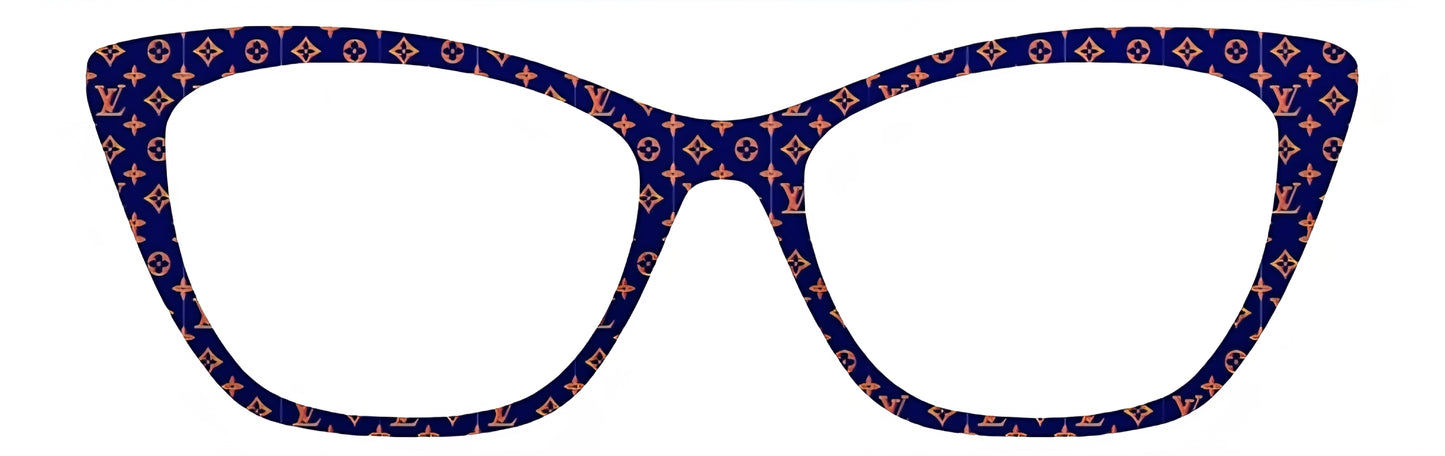 "LV Inspired" Navy & Gold