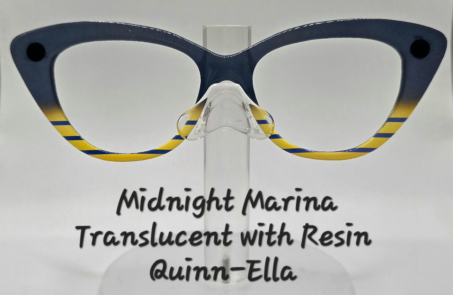 "Midnight Marina"
- the deep navy fading into golden stripes gives off
coastal, nautical elegance with a hint of mystery.