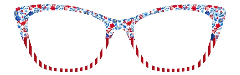 Red White & Blue Floral Stripe Split