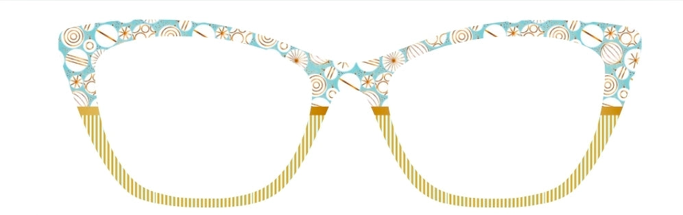Mid-Century Mod Christmas Ornaments Split to Gold Stripes