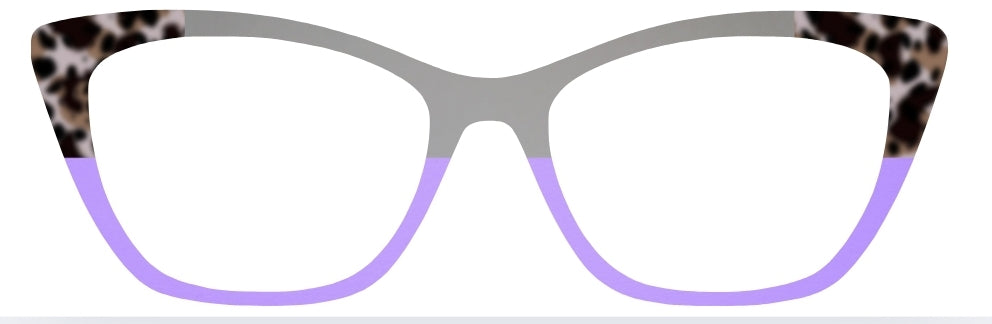 Leopard Tort Corners Gray/Lavender Split (Semi-Translucent)
