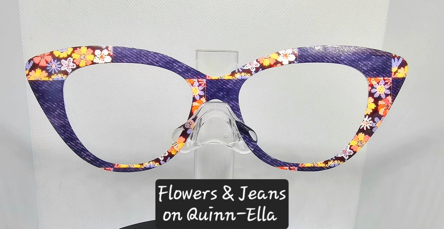 Denim & Flowers Vertical Split
