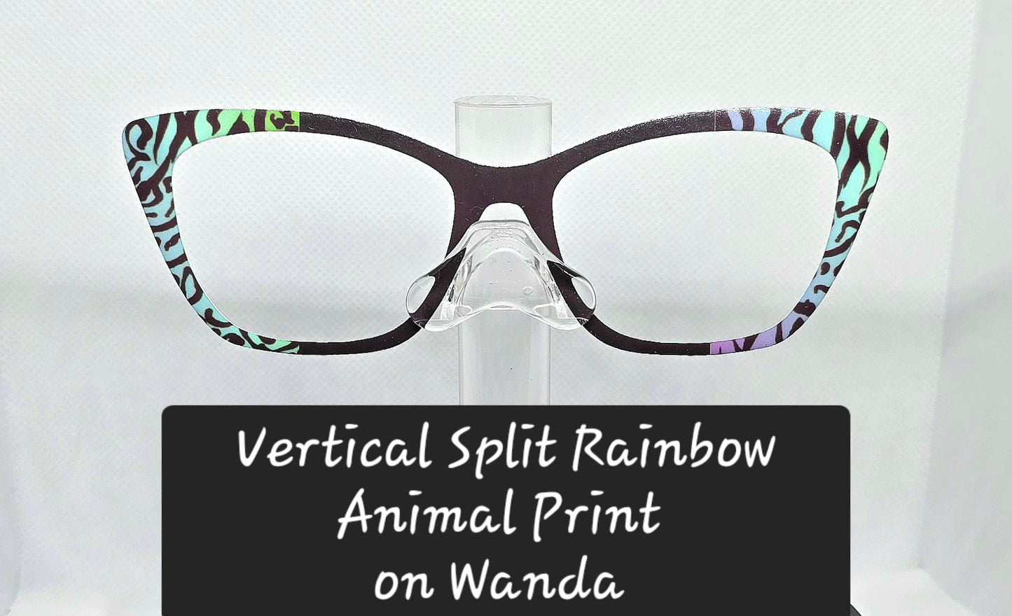 Multicolored Rainbow Animal Print with Black Vertical Split