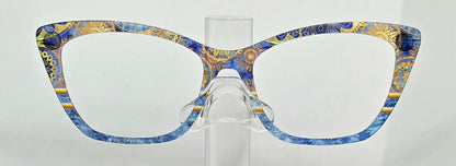 Blue & Gold Steampunk with Gold Stripe Split with Tye Dye