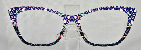 Snowman & Candy Cane Navy Split