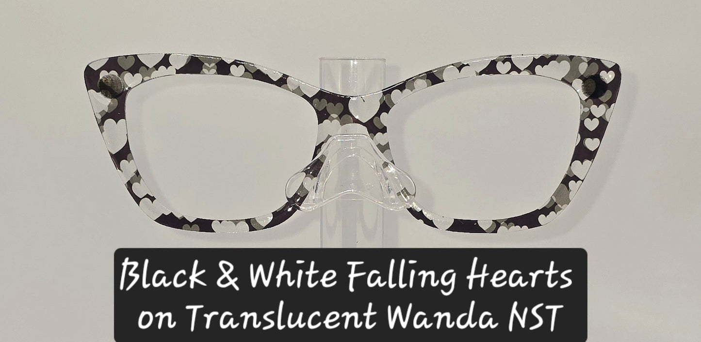 Black & White Falling Hearts