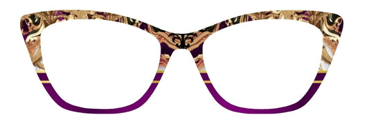 Dark Purple, Black & White Marble w/Gold Split