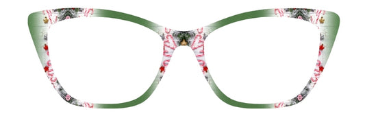 Candy Cane Christmas Double Vertical Green Split