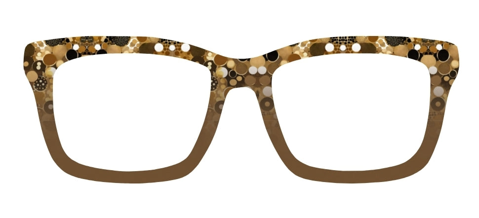 Boho Brown & Gold Circles Vertical Fade, Horizontal Fade or Full Print