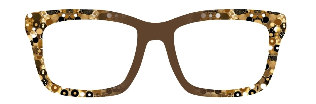 Boho Brown & Gold Circles Vertical Fade, Horizontal Fade or Full Print
