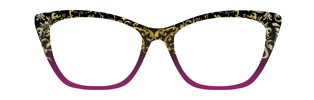 Black to Cranberry Gradient with Gold Filagree