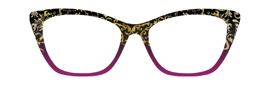 Black to Cranberry Gradient with Gold Filagree