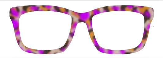 "Electric Orchid Tortoise" -- a mix of bold purples,
orange, and earthy tones in a tortoiseshell pattern
with a wild, glam twist,