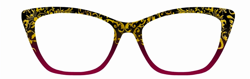 Black to Burgundy Gradient with Gold Filagree