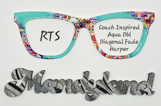 Coach Inspired Aqua Dbl Vertical Fade Standard Harper