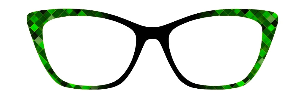 Green Checkers Vertical Fade to Black