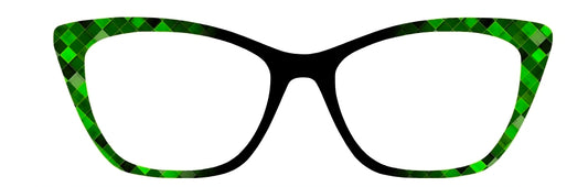 Green Checkers Vertical Fade to Black