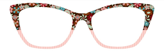 Boho Brown & Pink Flowers with Stripes