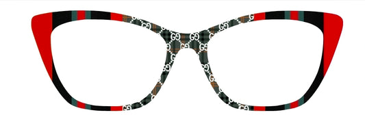 Jules "Gucci" Inspired Red & Black Stripe Vertical Split