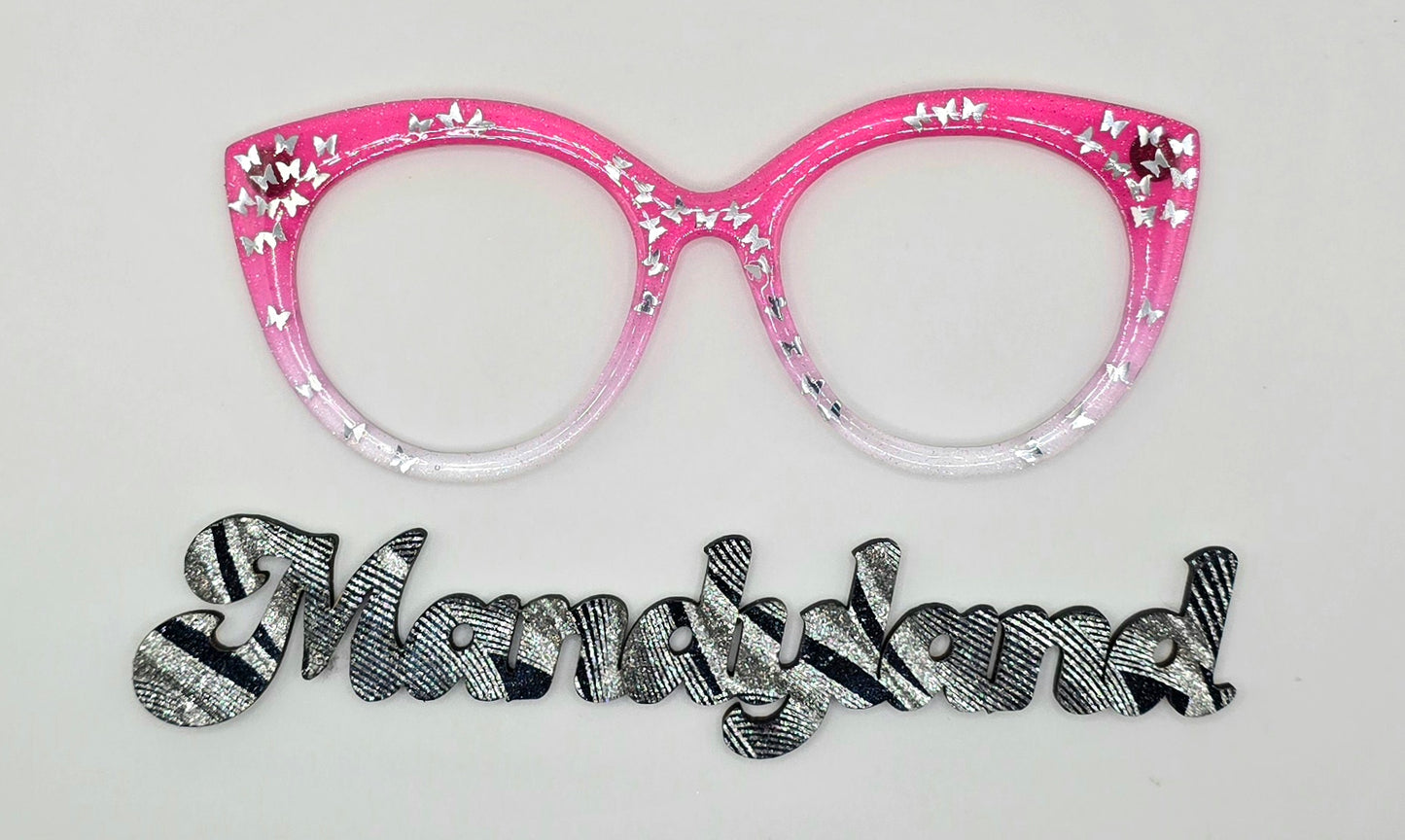 The Pink Butterfly Sparkle Crystal (Pair Dupe) This design can be ordered in different colors with different colored Butterflies 🦋 Add your custom request to the "Notes" box