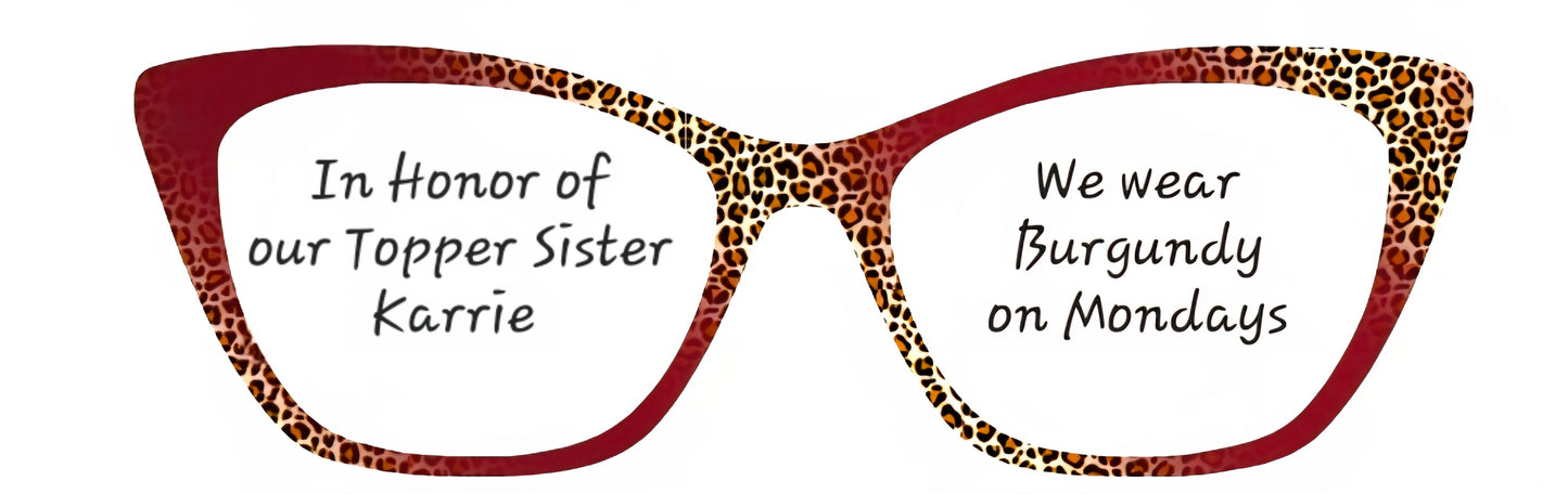 "We Stand with Karrie" Burgundy Leopard