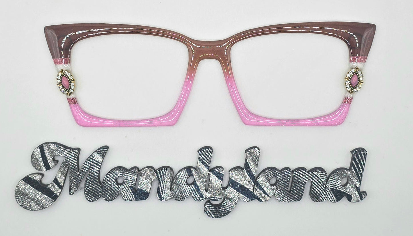 Chocolate Fade to Pink & Pink Stone "Girl With A Gem"