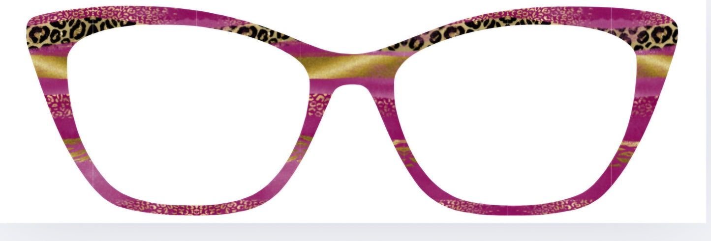 Hot Pink & Gold Ribbons w/Cheetah