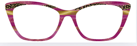 Hot Pink & Gold Ribbons w/Cheetah