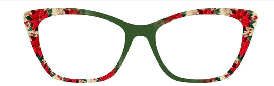 Christmas Poinsettia Diagonal Green Fade