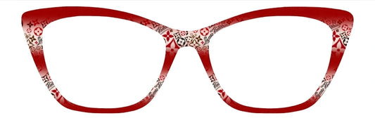 "LV Inspired" Red Triple Vertical Fade