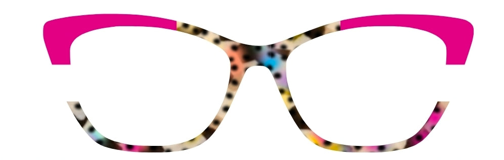 SJP Speckled Tort/Hot Pink Corners (Semi-Translucent)