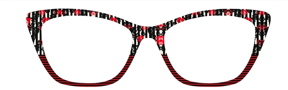 Black & Red Tapestry & Stripes Split