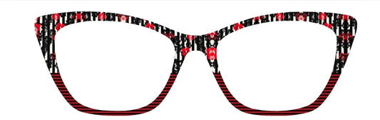 Black & Red Tapestry & Stripes Split