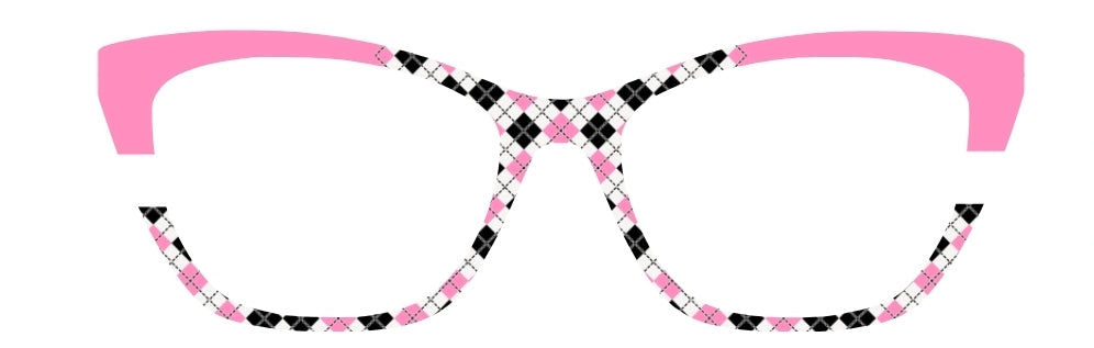 SJP Pink & Black Argyle/Pink Corners