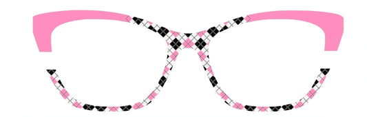 SJP Pink & Black Argyle/Pink Corners