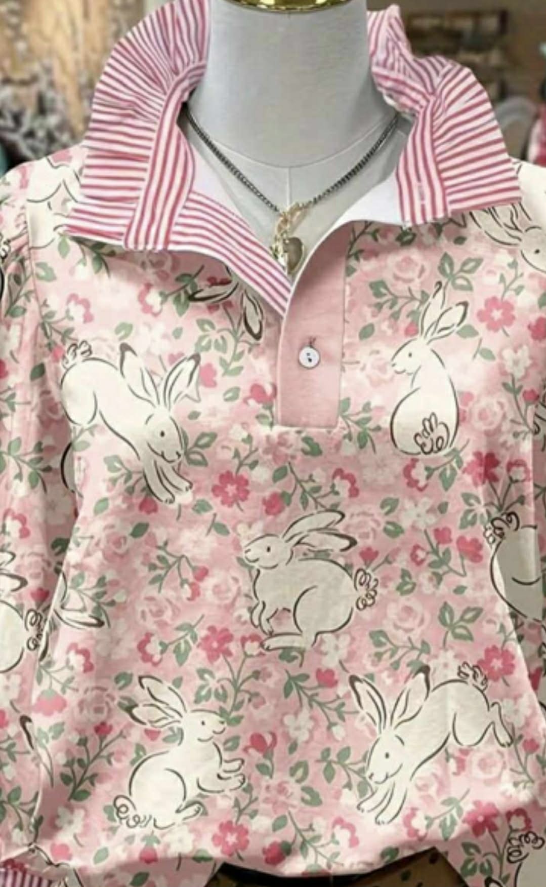 Pink Seersucker Bunnies (Matchy-Matchy)
