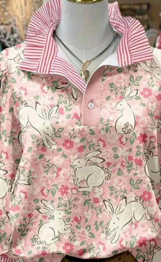 Pink Seersucker Bunnies (Matchy-Matchy)