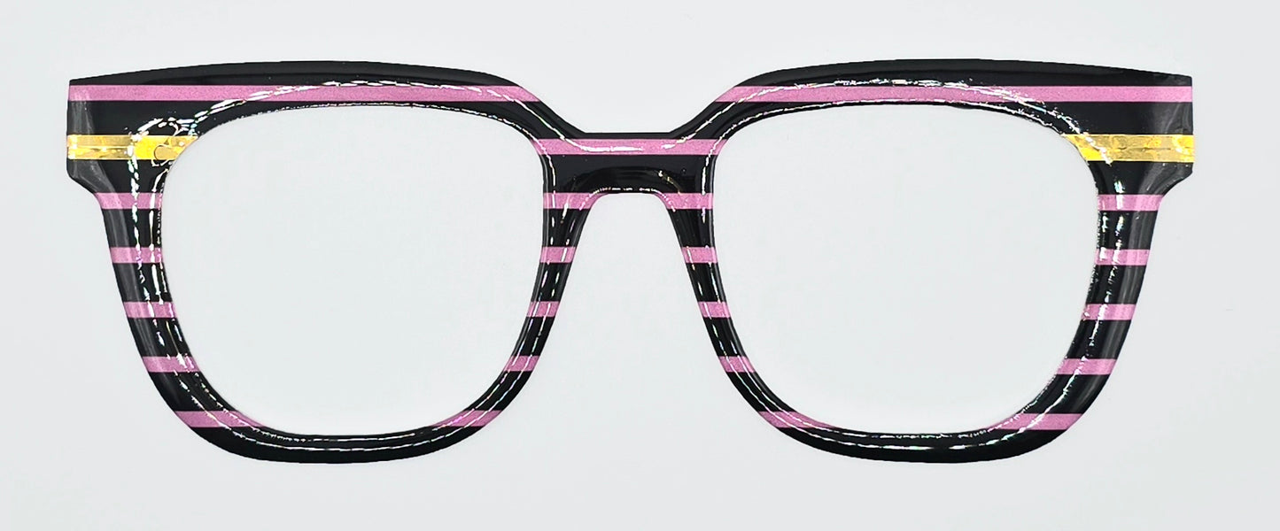 Pink & Black Stripes with Gold Bars