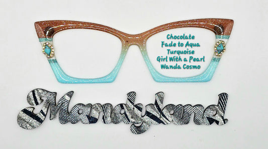 Chocolate & Fade to Aqua & Turquoise "Girl With A Pearl"